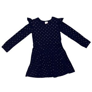 Hanna Andersson Navy Blue Polka Dot Dress 6-7
